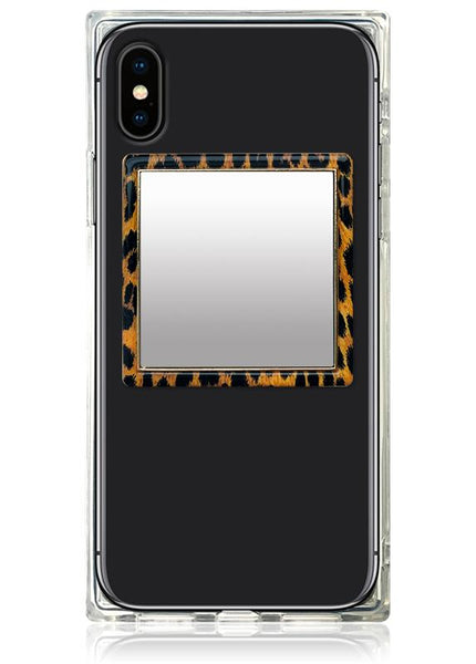 Leopard Square Phone Mirror