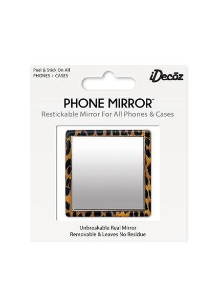 Leopard Square Phone Mirror