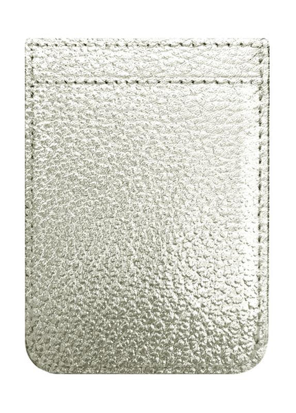 Silver Leather Phone Pocket